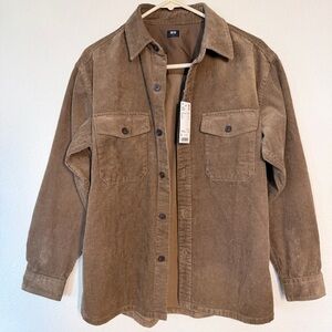 UNIQLO Men's Brown Corduroy Long Sleeve Overshirt/Button-down Shirt Size S NWT